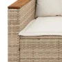 3-Sitzer-Gartensofa mit beigen synthetischen Rattankissen von , Outdoor-Sofas - Ref: Foro24-365831, Preis: 281,68 €, Rabatt: %