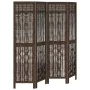 Dark brown paulownia wood 4-panel dividing screen by , Room dividers - Ref: Foro24-358657, Price: 91,62 €, Discount: %