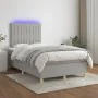 Boxspringbett mit Matratze und LED-hellgrauem Stoff 120x190 cm von , Betten und Lattenroste - Ref: Foro24-3270260, Preis: 421...