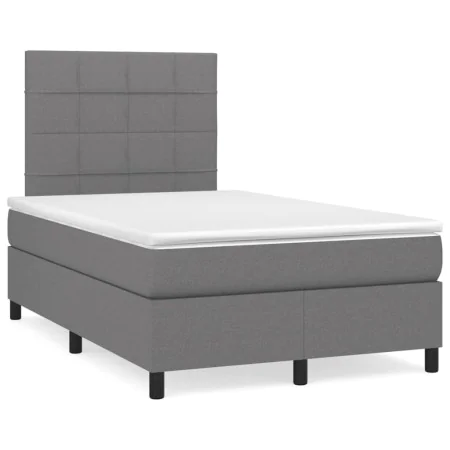 Boxspringbett mit Matratze und dunkelbraunem LED-Stoff 120x190 cm von , Betten und Lattenroste - Ref: Foro24-3270198, Preis: ...