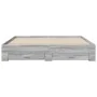 Sonoma gray engineered wood bed with drawers 200x200 cm by , Beds and slatted bases - Ref: Foro24-3280361, Price: 211,90 €, D...