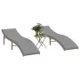 Sun loungers with table 2 units beige synthetic rattan by , Loungers - Ref: Foro24-368255, Price: 241,26 €, Discount: %