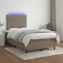 Boxspringbett mit Matratze und LED-Stoff in Taupegrau, 120 x 190 cm von , Betten und Lattenroste - Ref: Foro24-3270215, Preis...