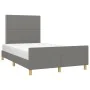 Bed frame with headboard dark gray fabric 120x190 cm by , Beds and slatted bases - Ref: Foro24-3270507, Price: 165,00 €, Disc...