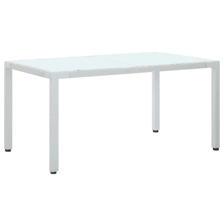 White synthetic rattan garden table 150x90x75 cm by vidaXL, Garden tables - Ref: Foro24-45987, Price: 166,93 €, Discount: %