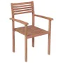 Stackable garden chairs 8 units teak wood with cushions by , Garden chairs - Ref: Foro24-3072626, Price: 665,62 €, Discount: %