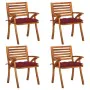 Garden chairs with cushions 4 units solid acacia wood by , Garden chairs - Ref: Foro24-3075198, Price: 380,68 €, Discount: %