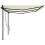 Manual retractable awning with cream poles 6x3 m by , Awnings - Ref: Foro24-3070202, Price: 736,47 €, Discount: %