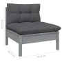 Garden furniture 11 pieces and gray pine wood cushions by , Garden sets - Ref: Foro24-3097003, Price: 967,30 €, Discount: %