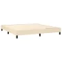 Boxspringbett-Matratze und LED-Leuchten, cremefarbener Stoff, 180 x 200 cm von , Betten und Lattenroste - Ref: Foro24-3133258...