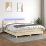 Boxspringbett mit Matratze und LED-Cremestoff 180x200 cm von , Betten und Lattenroste - Ref: Foro24-3133658, Preis: 547,68 €,...