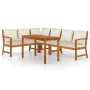 Garden dining set and cushions 5 pieces solid acacia wood by , Garden sets - Ref: Foro24-3154966, Price: 626,57 €, Discount: %