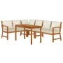 Garden dining set and cushions 5 pieces solid acacia wood by , Garden sets - Ref: Foro24-3154966, Price: 626,57 €, Discount: %