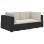 Corner sectional seat with cushions 2 pcs black PE rattan by vidaXL, Modular outdoor sofas - Ref: Foro24-47260, Price: 143,70...