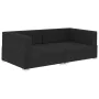 Corner sectional seat with cushions 2 pcs black PE rattan by vidaXL, Modular outdoor sofas - Ref: Foro24-47260, Price: 143,70...