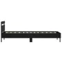 Bed frame with black engineered wood headboard 100x200 cm by , Beds and slatted bases - Ref: Foro24-838527, Price: 90,33 €, D...