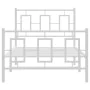 Metal bed frame with headboard and footboard white 90x190 cm by , Beds and slatted bases - Ref: Foro24-374300, Price: 84,59 €...