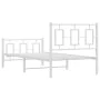 Metal bed frame with headboard and footboard white 90x190 cm by , Beds and slatted bases - Ref: Foro24-374300, Price: 84,59 €...