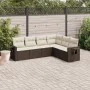 6-teiliges Gartensofa-Set und braune synthetische Rattankissen von , Gartensets - Ref: Foro24-3252550, Preis: 418,73 €, Rabat...