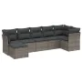 7-piece garden sofa set with gray PE rattan cushions by , Garden sets - Ref: Foro24-3263196, Price: 451,21 €, Discount: %