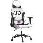 Black and white synthetic leather massage gaming chair by , Gaming chairs - Ref: Foro24-345409, Price: 126,25 €, Discount: %