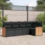 5-teiliges Gartenmöbel-Set und schwarze synthetische Rattankissen von , Gartensets - Ref: Foro24-3260025, Preis: 359,95 €, Ra...