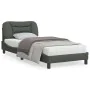 Bed frame with headboard in dark gray fabric 80x200 cm by , Beds and slatted bases - Ref: Foro24-3207731, Price: 149,18 €, Di...