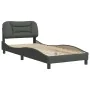 Estructura de cama con cabecero de tela gris oscuro 80x200 cm de , Camas y somieres - Ref: Foro24-3207731, Precio: 149,18 €, ...