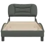 Bed frame with headboard in dark gray fabric 80x200 cm by , Beds and slatted bases - Ref: Foro24-3207731, Price: 149,18 €, Di...