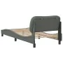 Estructura de cama con cabecero de tela gris oscuro 80x200 cm de , Camas y somieres - Ref: Foro24-3207731, Precio: 149,18 €, ...