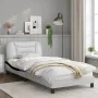 Bed with black and white synthetic leather headboard 80x200 cm by , Beds and slatted bases - Ref: Foro24-3207966, Price: 180,...