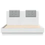 Bed frame with headboard and white LED lights 140x190 cm by , Beds and slatted bases - Ref: Foro24-3210038, Price: 195,12 €, ...