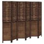 Dark brown paulownia wood 6-panel dividing screen by , Room dividers - Ref: Foro24-358714, Price: 139,69 €, Discount: %