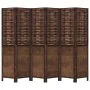 Dark brown paulownia wood 6-panel dividing screen by , Room dividers - Ref: Foro24-358714, Price: 139,69 €, Discount: %