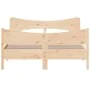 Bed frame with solid pine wood headboard 135x190 cm by , Beds and slatted bases - Ref: Foro24-3216396, Price: 172,32 €, Disco...