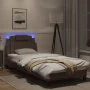 Bed frame with LED lights brown synthetic leather 90x200 cm by , Beds and slatted bases - Ref: Foro24-3213996, Price: 167,86 ...