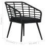 3-piece black synthetic rattan garden table and chairs set by vidaXL, Garden sets - Ref: Foro24-48579, Price: 220,85 €, Disco...