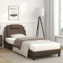 Bed with brown synthetic leather mattress 90x200 cm by , Beds and slatted bases - Ref: Foro24-3208770, Price: 284,85 €, Disco...