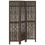 Dark brown paulownia wood 3-panel separator screen by , Room dividers - Ref: Foro24-358653, Price: 78,12 €, Discount: %