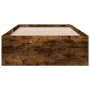 Smoked oak engineered wood bed with drawers 90x190 cm by , Beds and slatted bases - Ref: Foro24-3280437, Price: 118,28 €, Dis...