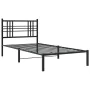 Bettgestell mit schwarzem Metallkopfteil 100x190 cm von , Betten und Lattenroste - Ref: Foro24-376318, Preis: 72,59 €, Rabatt: %