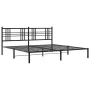 Bed frame with black metal headboard 193x203 cm by , Beds and slatted bases - Ref: Foro24-376330, Price: 118,86 €, Discount: %