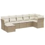 7-teiliges Gartensofa-Set und beigefarbene synthetische Rattankissen von , Gartensets - Ref: Foro24-3263194, Preis: 529,27 €,...