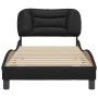 Bed frame with headboard black synthetic leather 90x190 cm by vidaXL, Beds and slatted bases - Ref: Foro24-3208254, Price: 14...