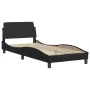 Bed frame with headboard black synthetic leather 90x190 cm by vidaXL, Beds and slatted bases - Ref: Foro24-3208254, Price: 14...