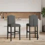 High stools 2 pcs solid rubber wood and fabric by vidaXL, Kitchen stools - Ref: Foro24-4006208, Price: 109,72 €, Discount: %