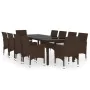 Garden dining set 11 pieces brown synthetic rattan by vidaXL, Garden sets - Ref: Foro24-3095929, Price: 808,07 €, Discount: %