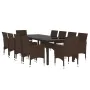 Garden dining set 11 pieces brown synthetic rattan by vidaXL, Garden sets - Ref: Foro24-3095929, Price: 808,07 €, Discount: %