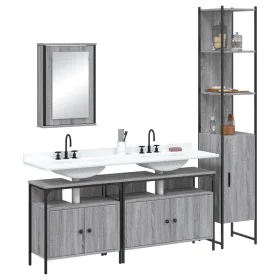 Badezimmermöbel-Set, 4-teilig, sonomagraues Sperrholz von vidaXL, Badezimmermöbel - Ref: Foro24-3214808, Preis: 244,84 €, Rab...