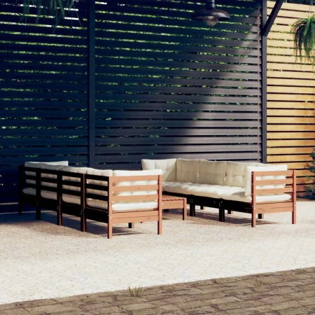 Garden furniture set 9 pieces and cushions solid pine wood by vidaXL, Garden sets - Ref: Foro24-3096169, Price: 838,43 €, Dis...